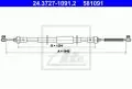  Linki i cięgna: Linka hamulca ręcznego tył lewy 1440mm ATE 24.3727-1091.2