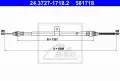  Linki i cięgna: Linka hamulca ręcznego tył lewy 1540mm ATE 24.3727-1718.2