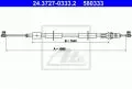  Linki i cięgna: Linka hamulca ręcznego tył lewy 1860mm ATE 24.3727-0333.2