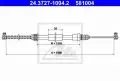  Linki i cięgna: Linka hamulca ręcznego tył lewy/prawy 1500mm ATE 24.3727-1004.2
