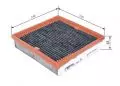 Filtr kabinowy - przeciwpyłkowy: Filtr kabinowy z węglem aktywnym Bosch 1987431451