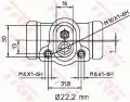 Cylinderek hamulcowy tył lewy/prawy TRW BWH311, fot. 