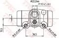 Cylinderek hamulcowy tył lewy/prawy TRW BWH300, fot. 