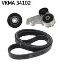 Elementy napędu dodatkowego: Zestaw paska wieloklinowego VKMA 34102 SKF