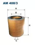 Filtr powietrza: Filtr powietrza zewnętrznego Filtron AM 408/3